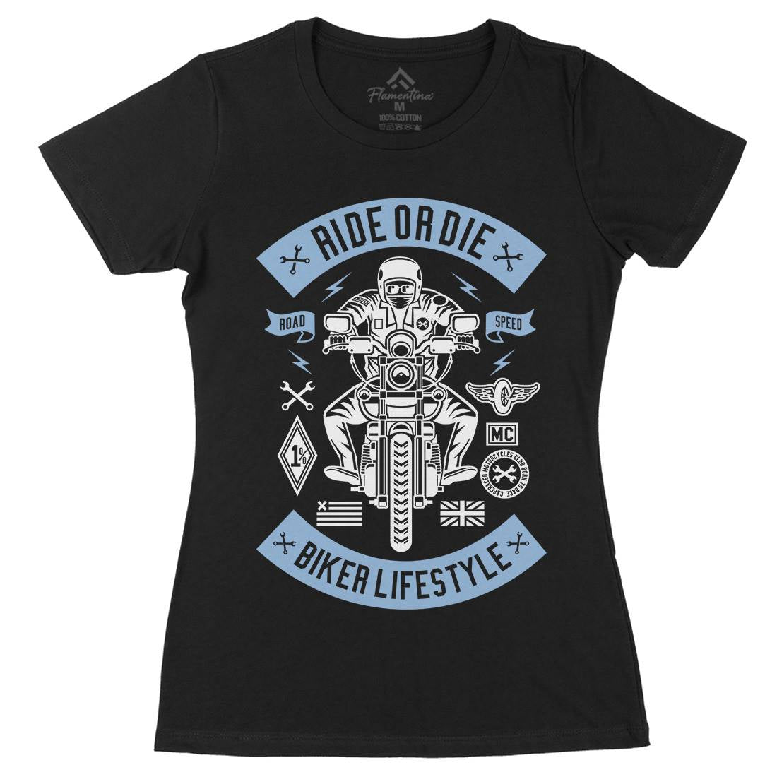 Ride Or Die Womens Organic Crew Neck T-Shirt Motorcycles A269