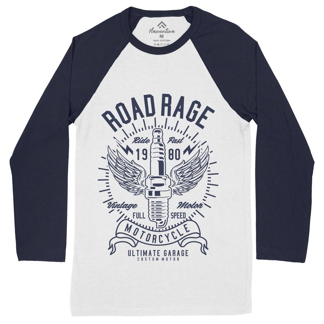 Road Rage Mens Long Sleeve Baseball T-Shirt Motorcycles A270