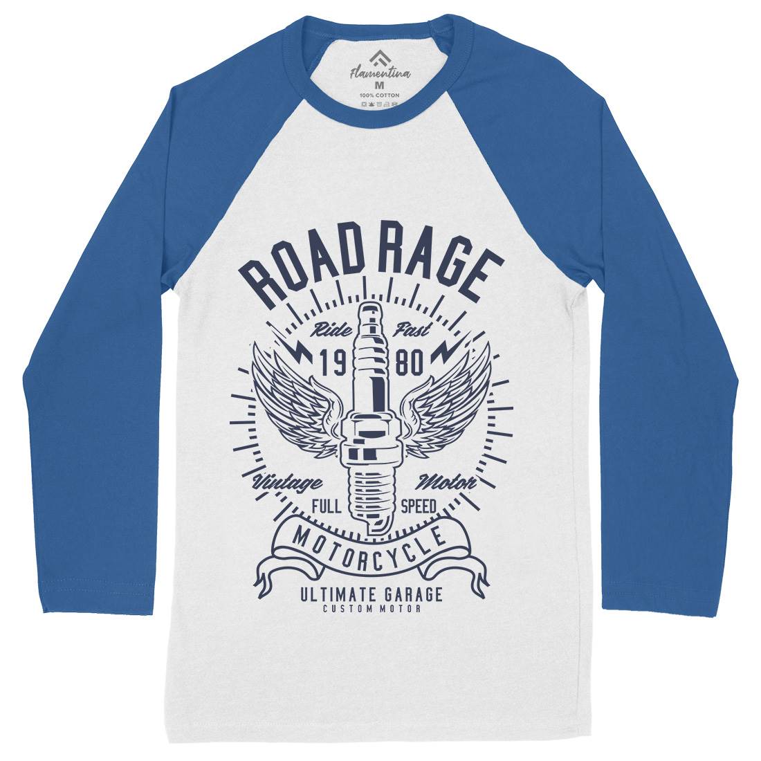 Road Rage Mens Long Sleeve Baseball T-Shirt Motorcycles A270