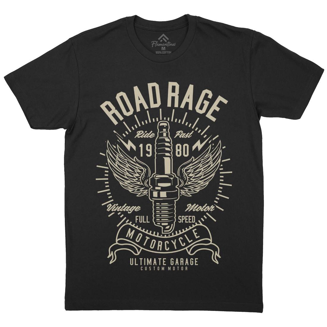 Road Rage Mens Organic Crew Neck T-Shirt Motorcycles A270