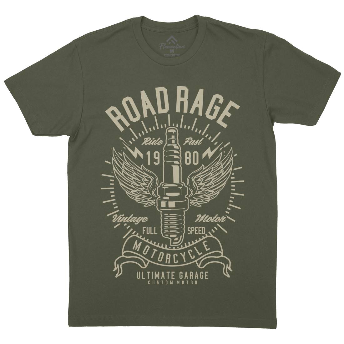 Road Rage Mens Organic Crew Neck T-Shirt Motorcycles A270