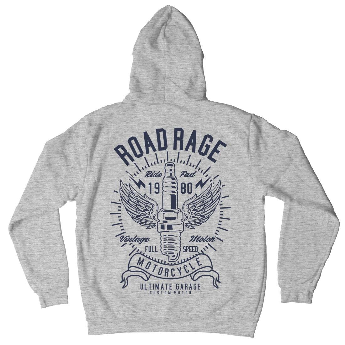 Road Rage Mens Hoodie With Pocket Motorcycles A270