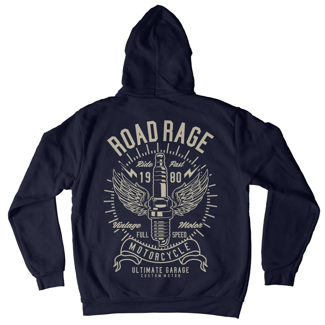Road Rage Mens Hoodie With Pocket Motorcycles A270
