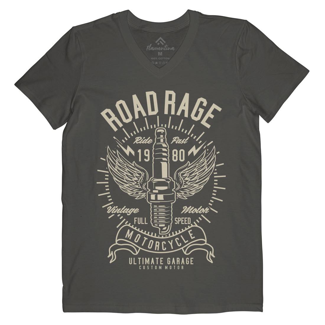 Road Rage Mens V-Neck T-Shirt Motorcycles A270
