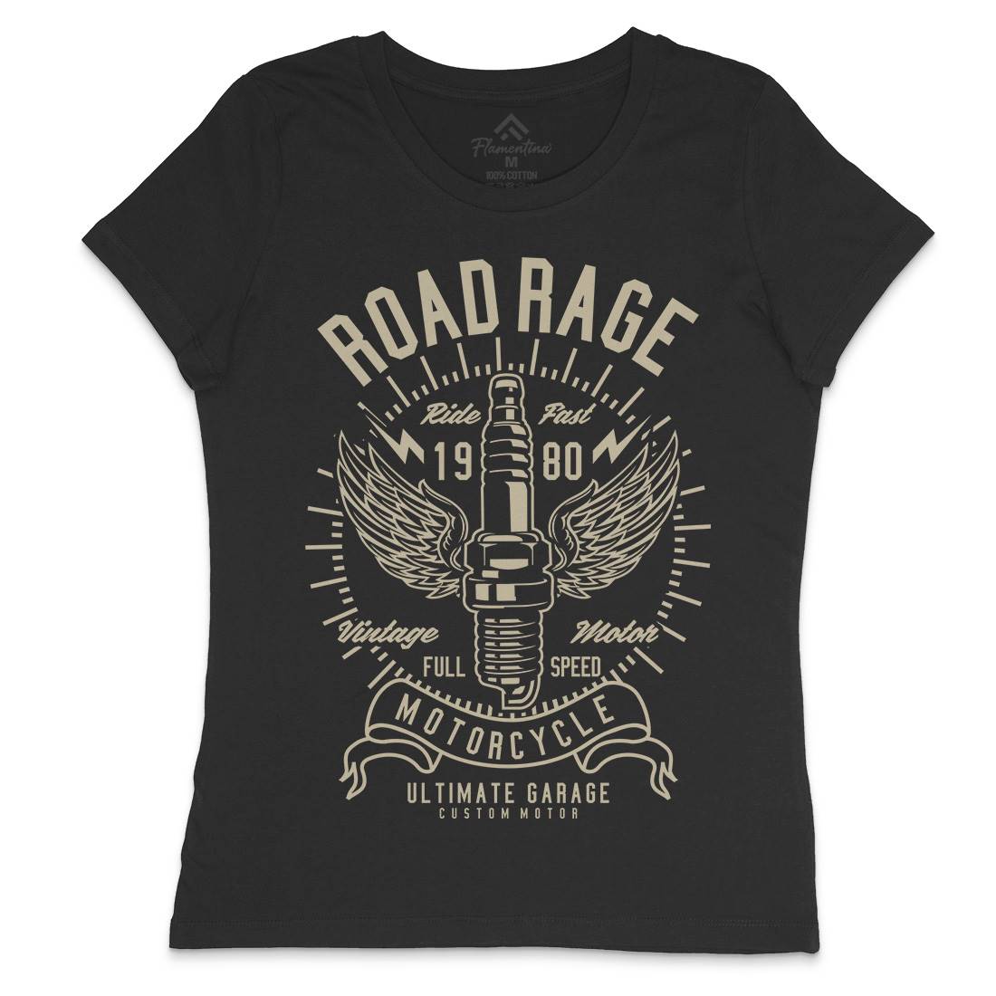 Road Rage Womens Crew Neck T-Shirt Motorcycles A270