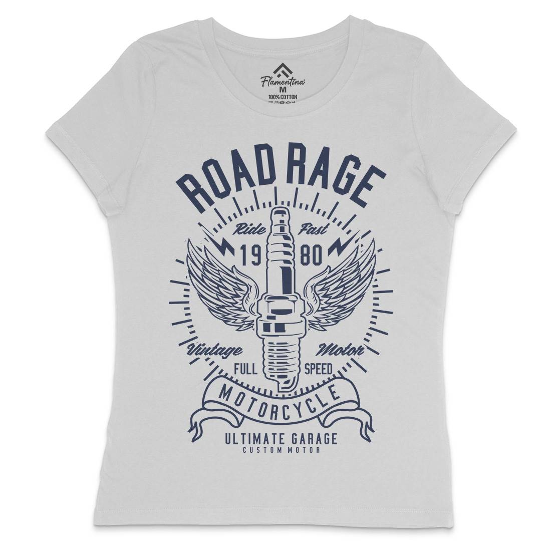 Road Rage Womens Crew Neck T-Shirt Motorcycles A270