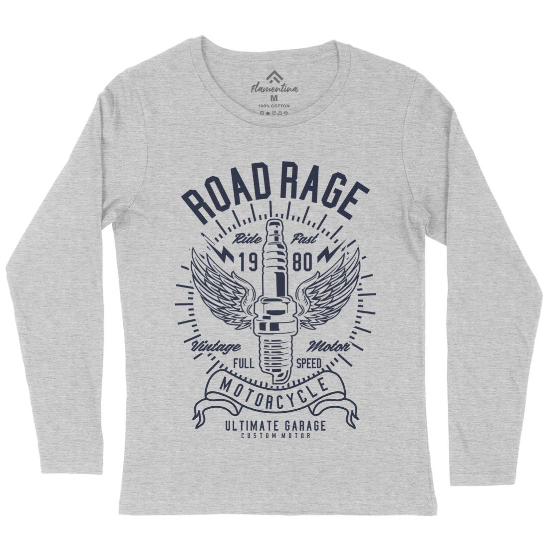Road Rage Womens Long Sleeve T-Shirt Motorcycles A270
