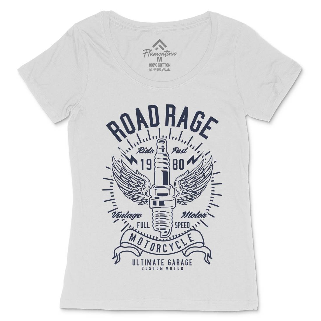 Road Rage Womens Scoop Neck T-Shirt Motorcycles A270
