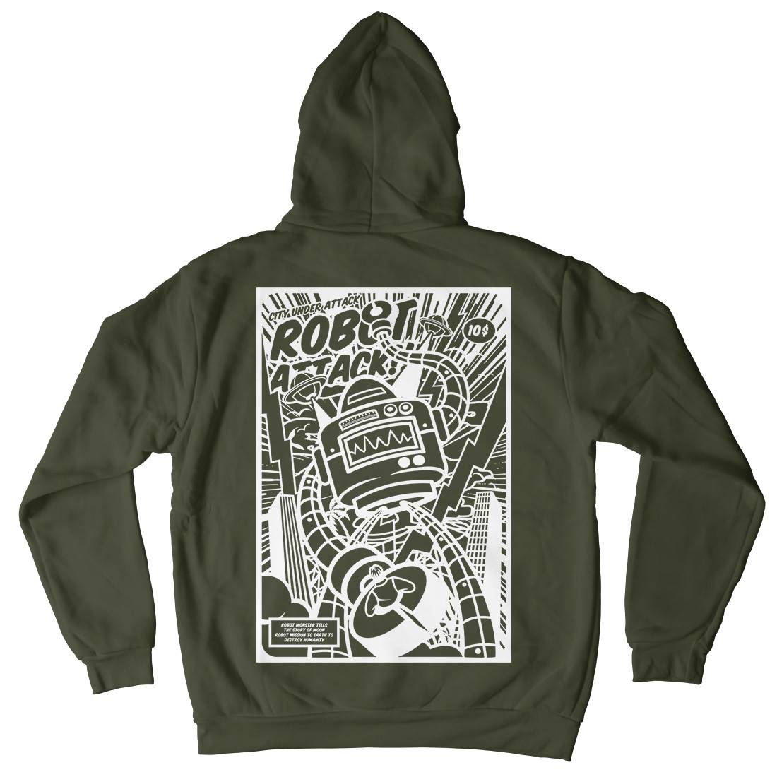 Robot Attack Kids Crew Neck Hoodie Space A271