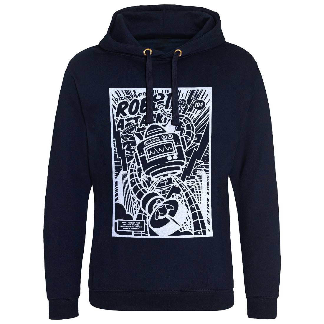 Robot Attack Mens Hoodie Without Pocket Space A271