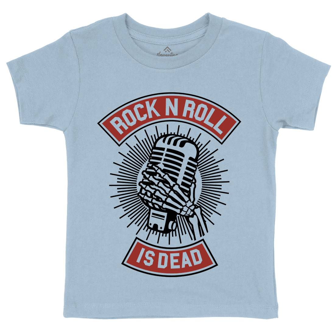Rock N Roll Is Dead Kids Organic Crew Neck T-Shirt Music A272