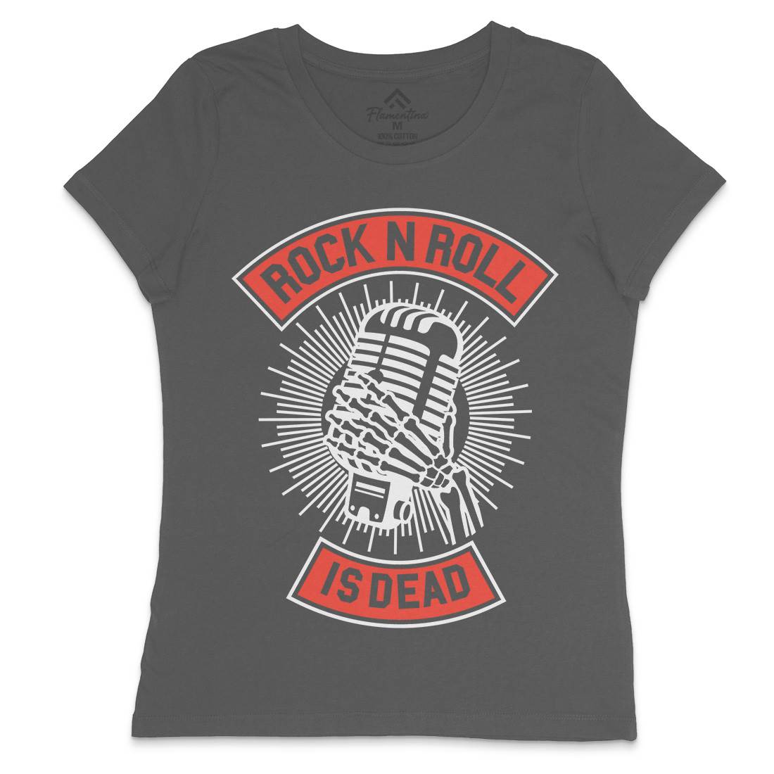 Rock N Roll Is Dead Womens Crew Neck T-Shirt Music A272