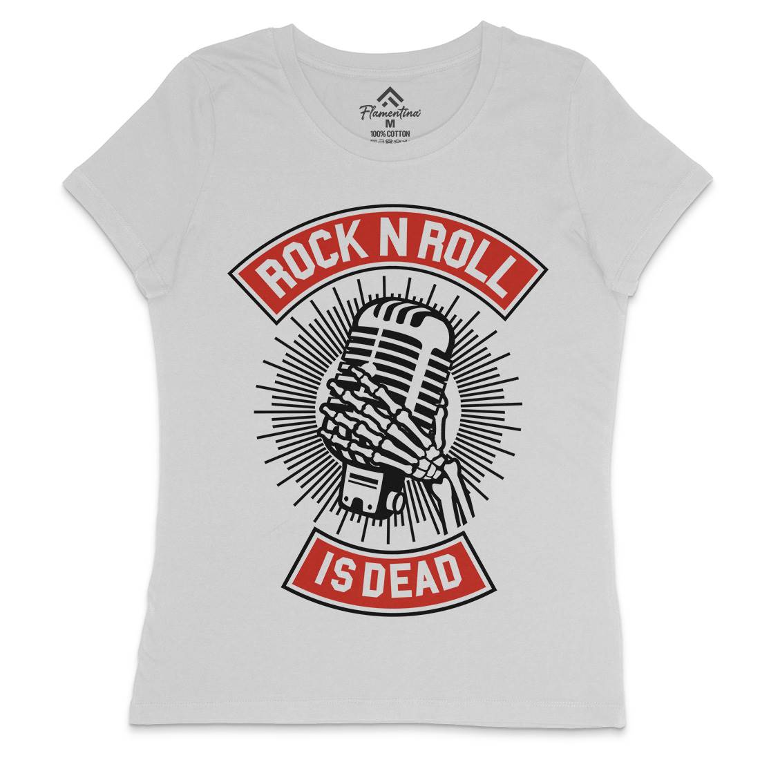 Rock N Roll Is Dead Womens Crew Neck T-Shirt Music A272