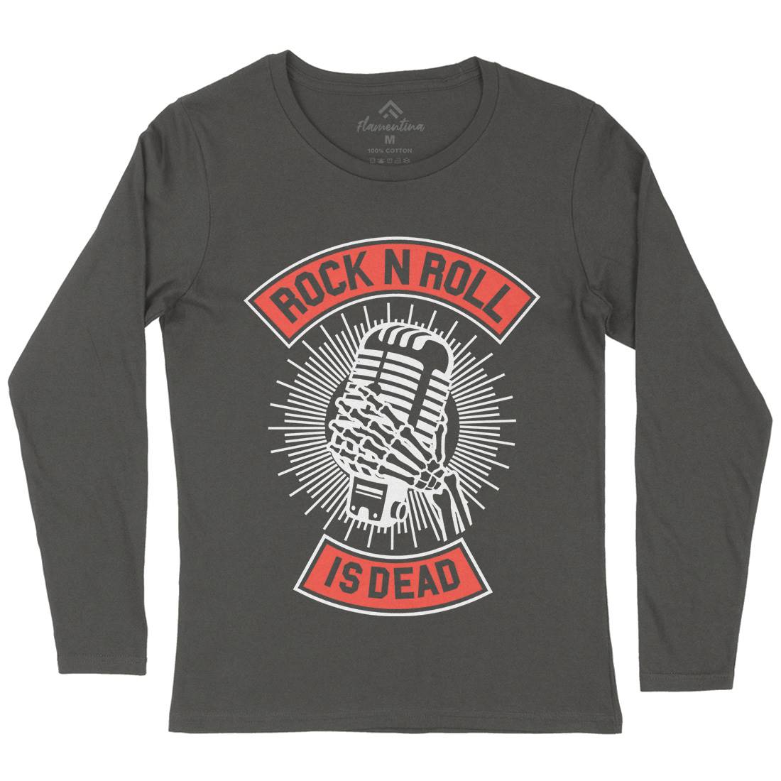 Rock N Roll Is Dead Womens Long Sleeve T-Shirt Music A272