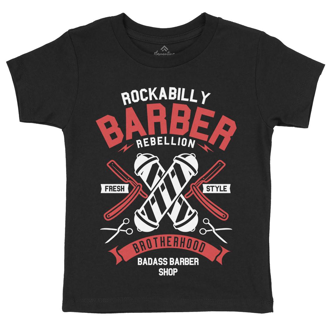 Rockabilly Kids Crew Neck T-Shirt Barber A273