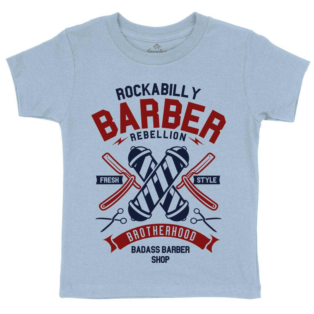 Rockabilly Kids Crew Neck T-Shirt Barber A273