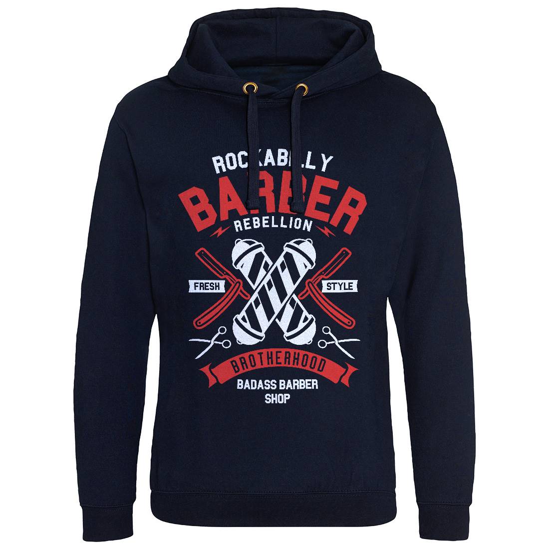 Rockabilly Mens Hoodie Without Pocket Barber A273