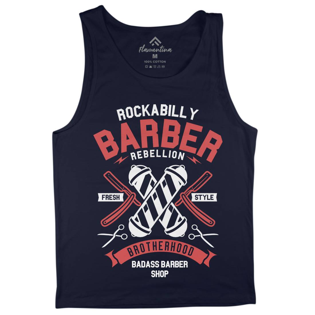 Rockabilly Mens Tank Top Vest Barber A273