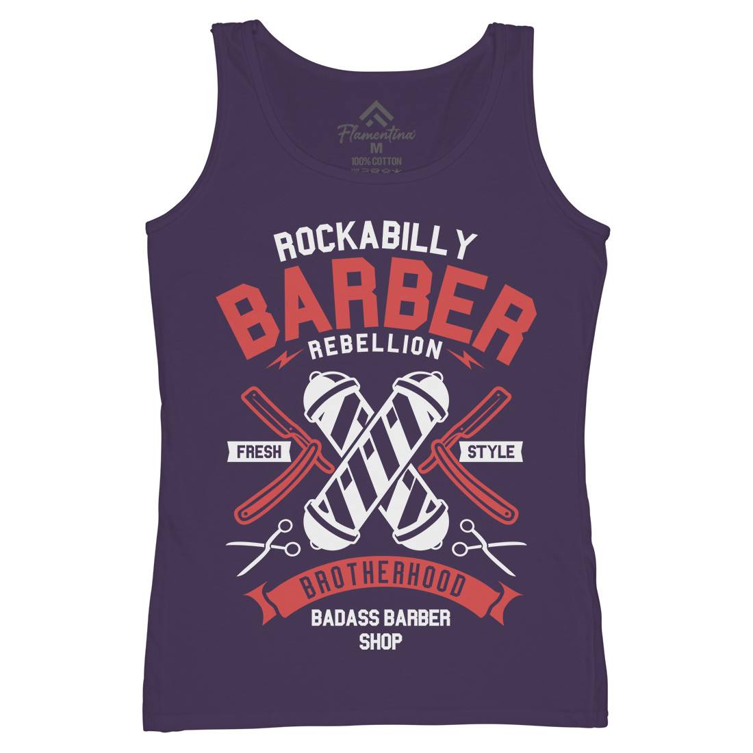 Rockabilly Womens Organic Tank Top Vest Barber A273