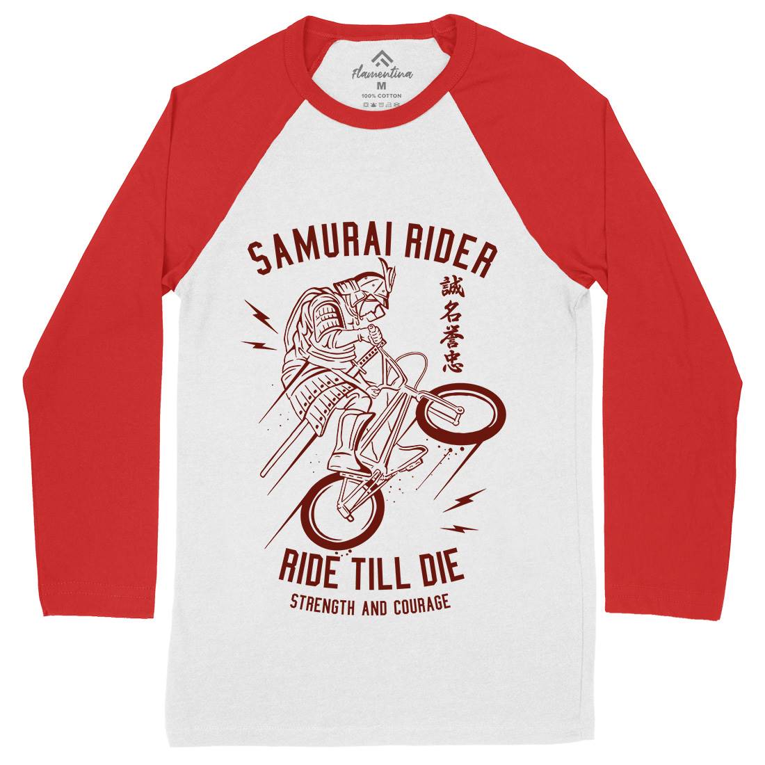 Samurai Rider Mens Long Sleeve Baseball T-Shirt Warriors A274
