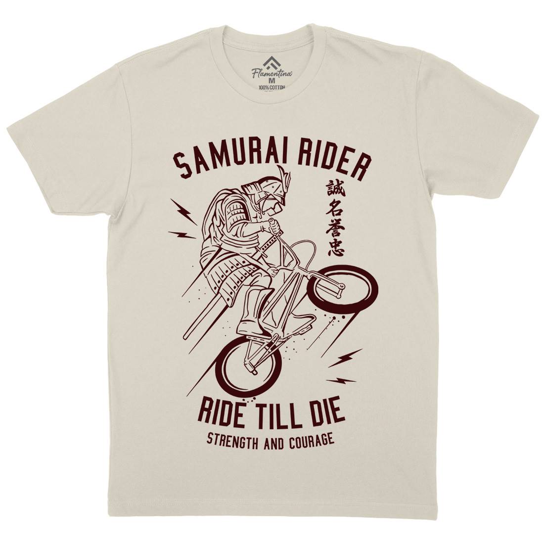 Samurai Rider Mens Organic Crew Neck T-Shirt Warriors A274