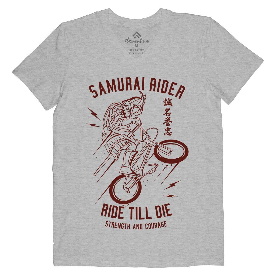 Samurai Rider Mens V-Neck T-Shirt Warriors A274