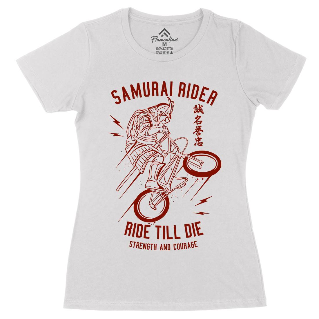 Samurai Rider Womens Organic Crew Neck T-Shirt Warriors A274