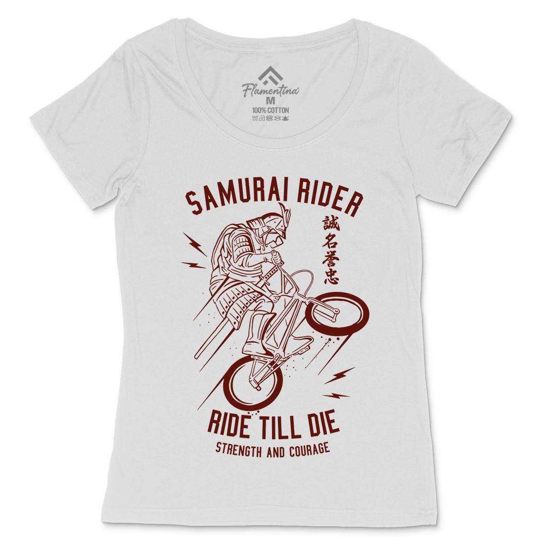 Samurai Rider Womens Scoop Neck T-Shirt Warriors A274
