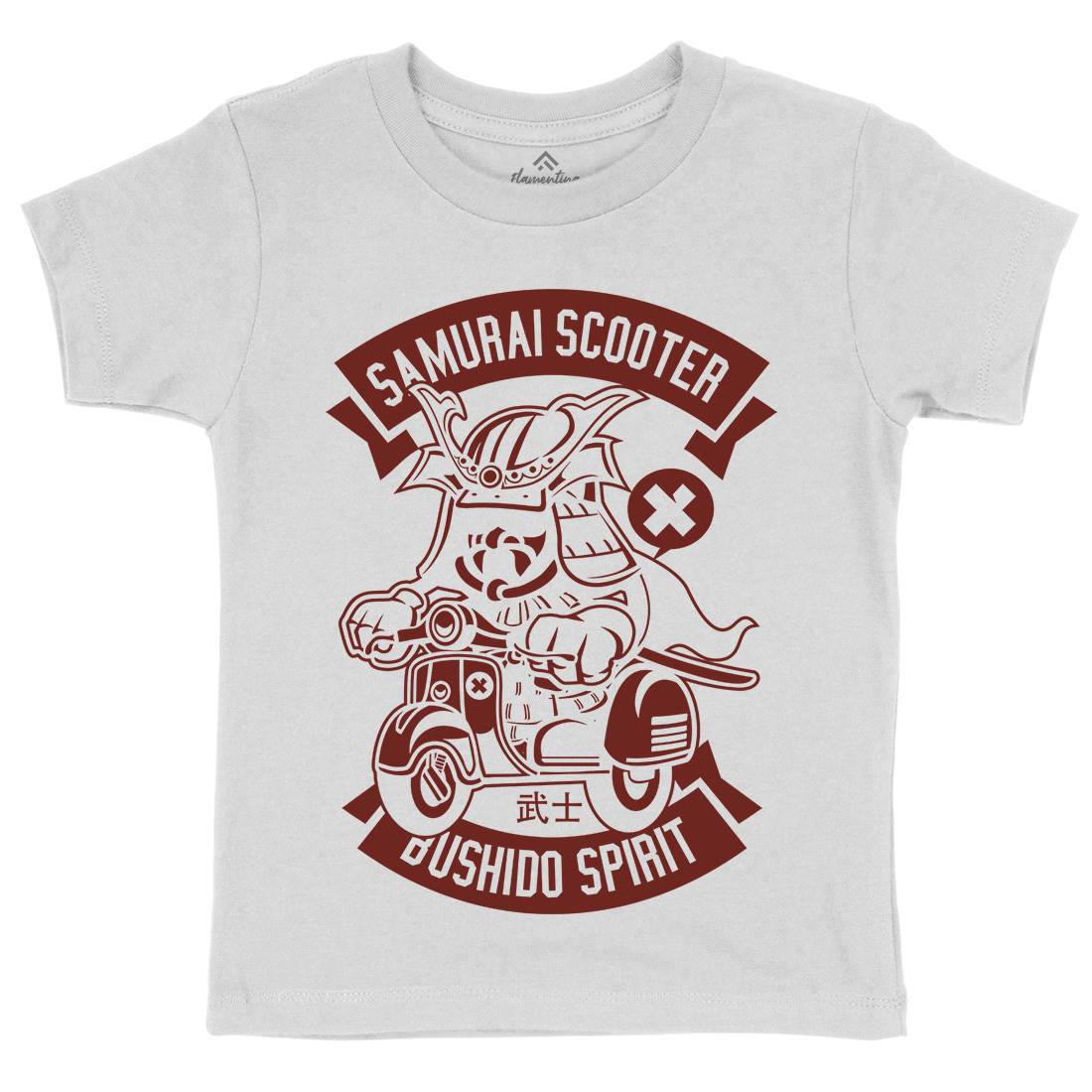Samurai Scooter Kids Organic Crew Neck T-Shirt Motorcycles A275