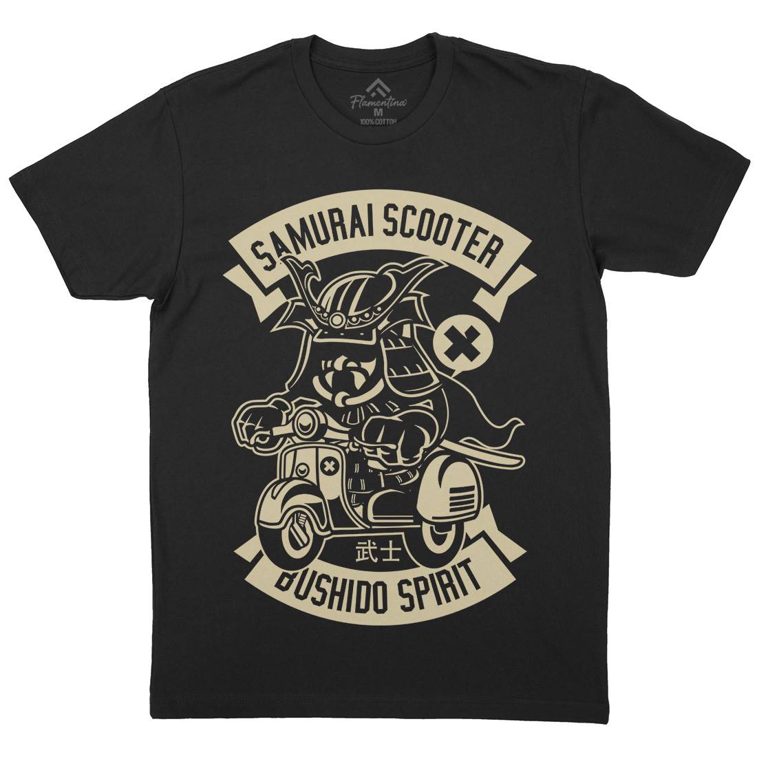 Samurai Scooter Mens Crew Neck T-Shirt Motorcycles A275