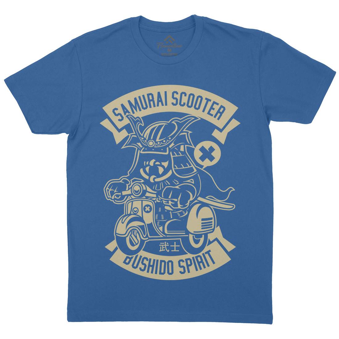 Samurai Scooter Mens Organic Crew Neck T-Shirt Motorcycles A275