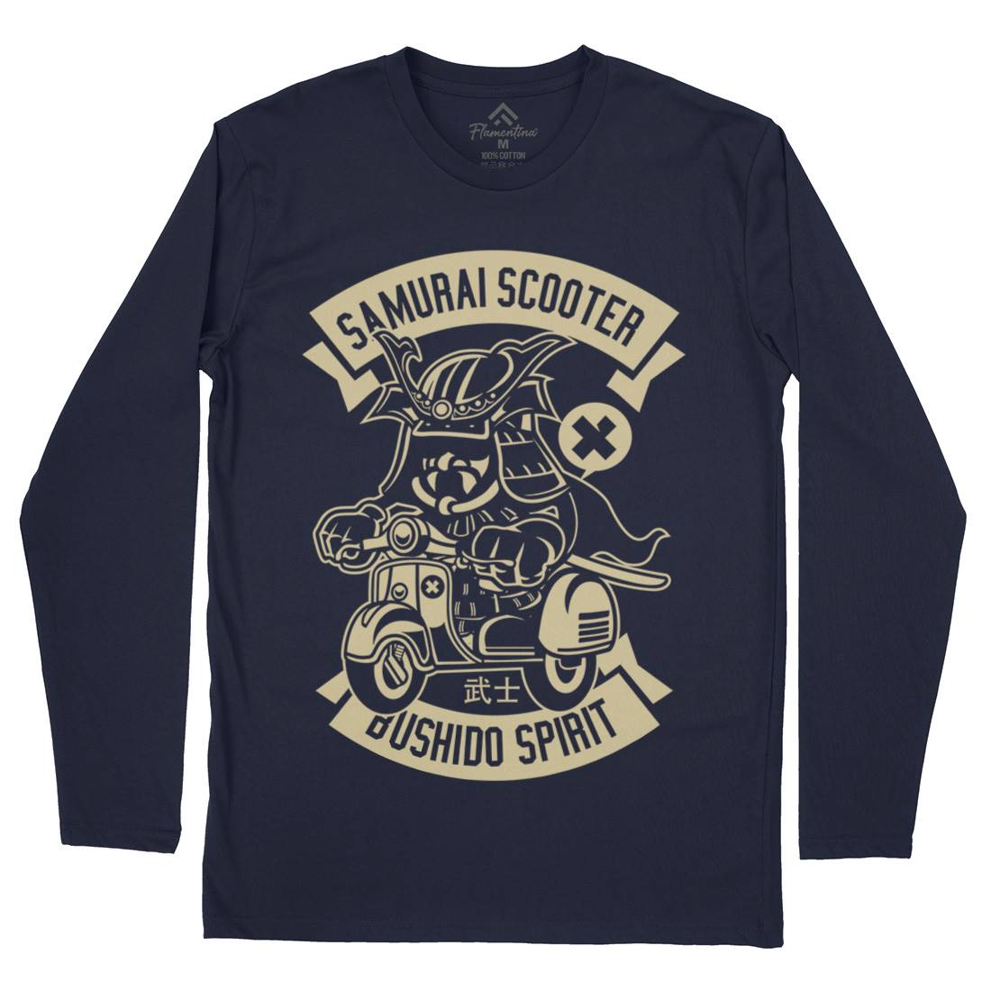 Samurai Scooter Mens Long Sleeve T-Shirt Motorcycles A275