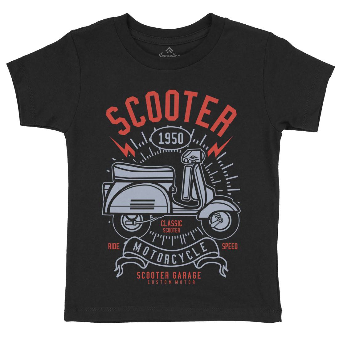 Scooter Kids Crew Neck T-Shirt Motorcycles A276