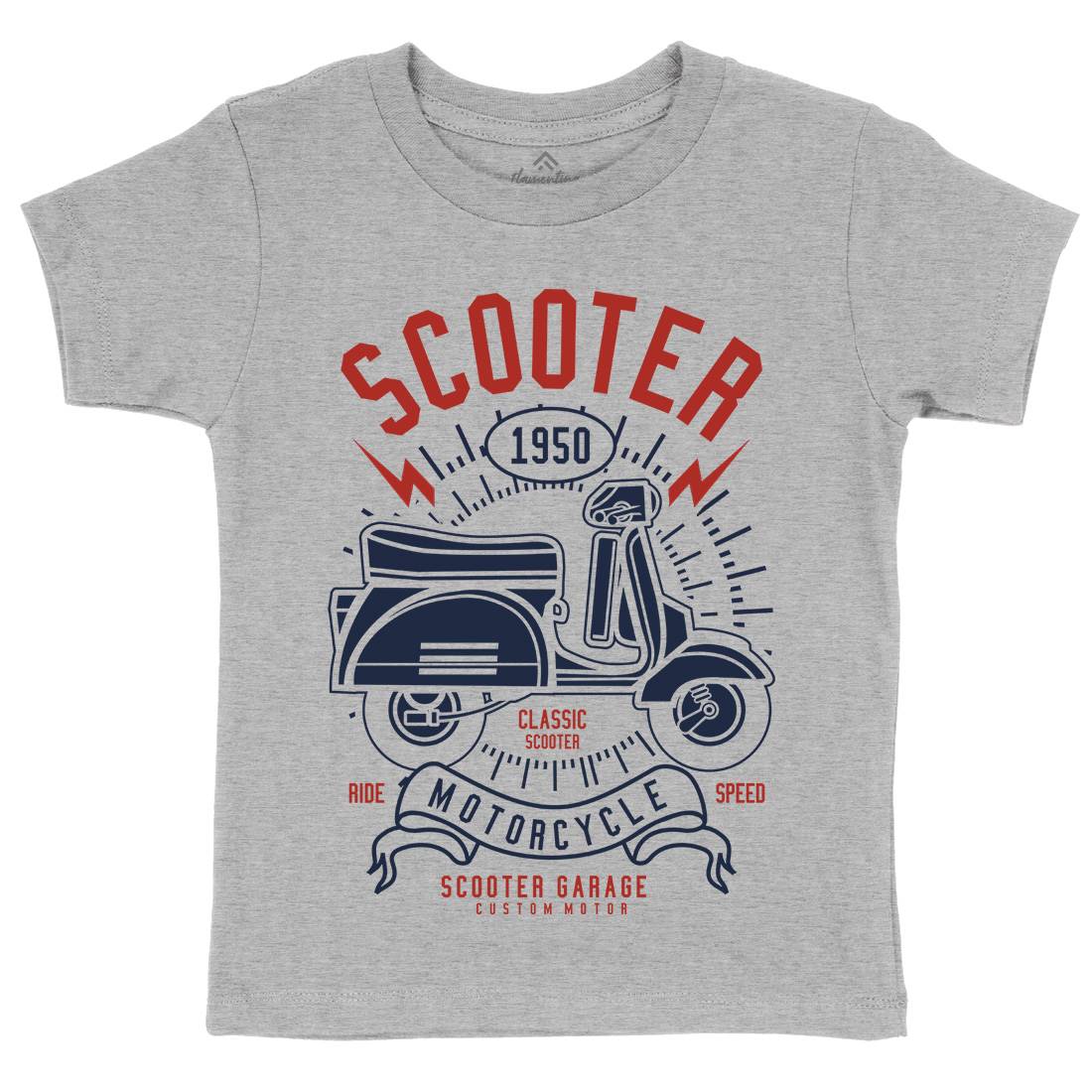 Scooter Kids Organic Crew Neck T-Shirt Motorcycles A276