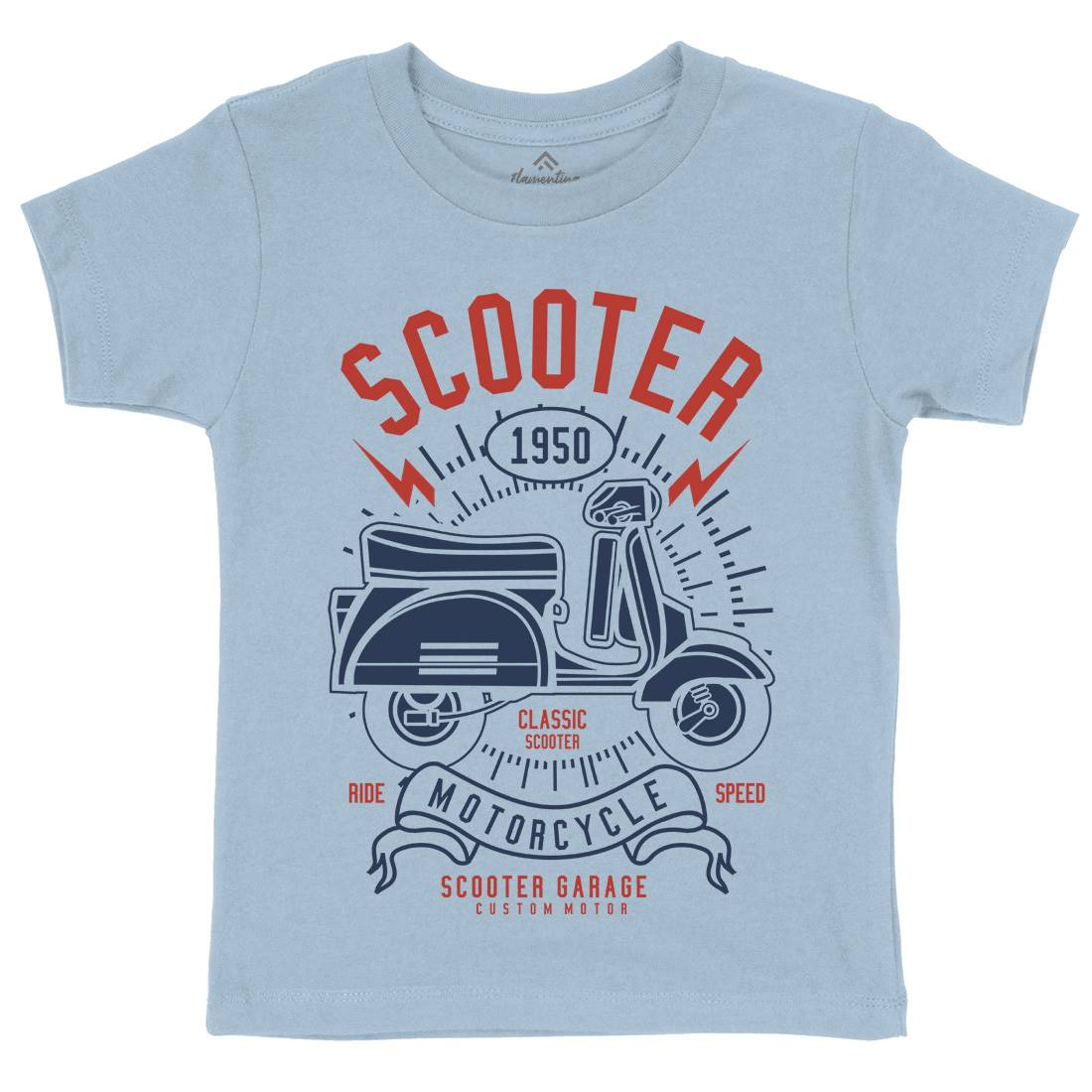 Scooter Kids Crew Neck T-Shirt Motorcycles A276