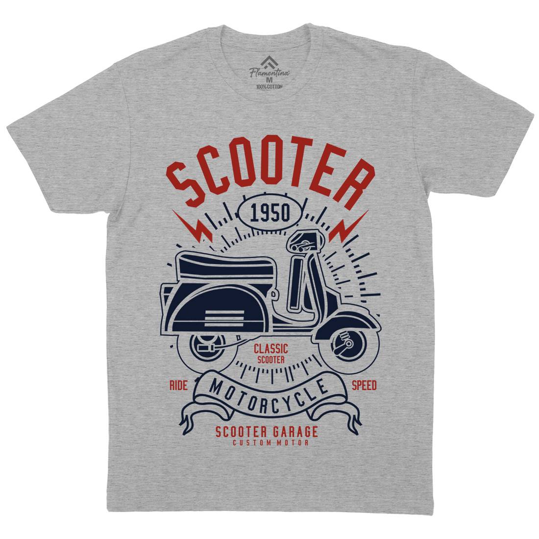 Scooter Mens Crew Neck T-Shirt Motorcycles A276