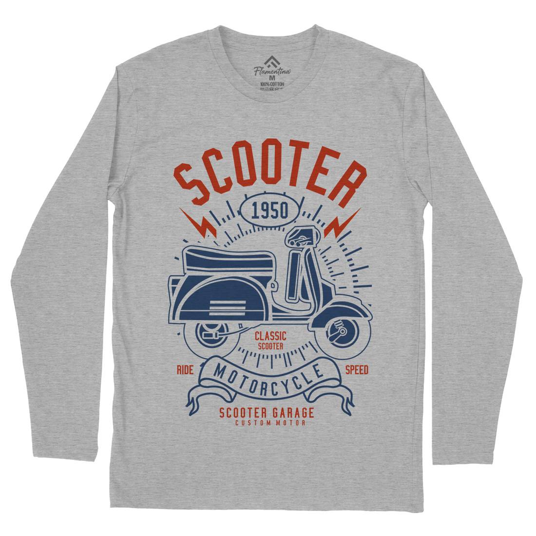 Scooter Mens Long Sleeve T-Shirt Motorcycles A276