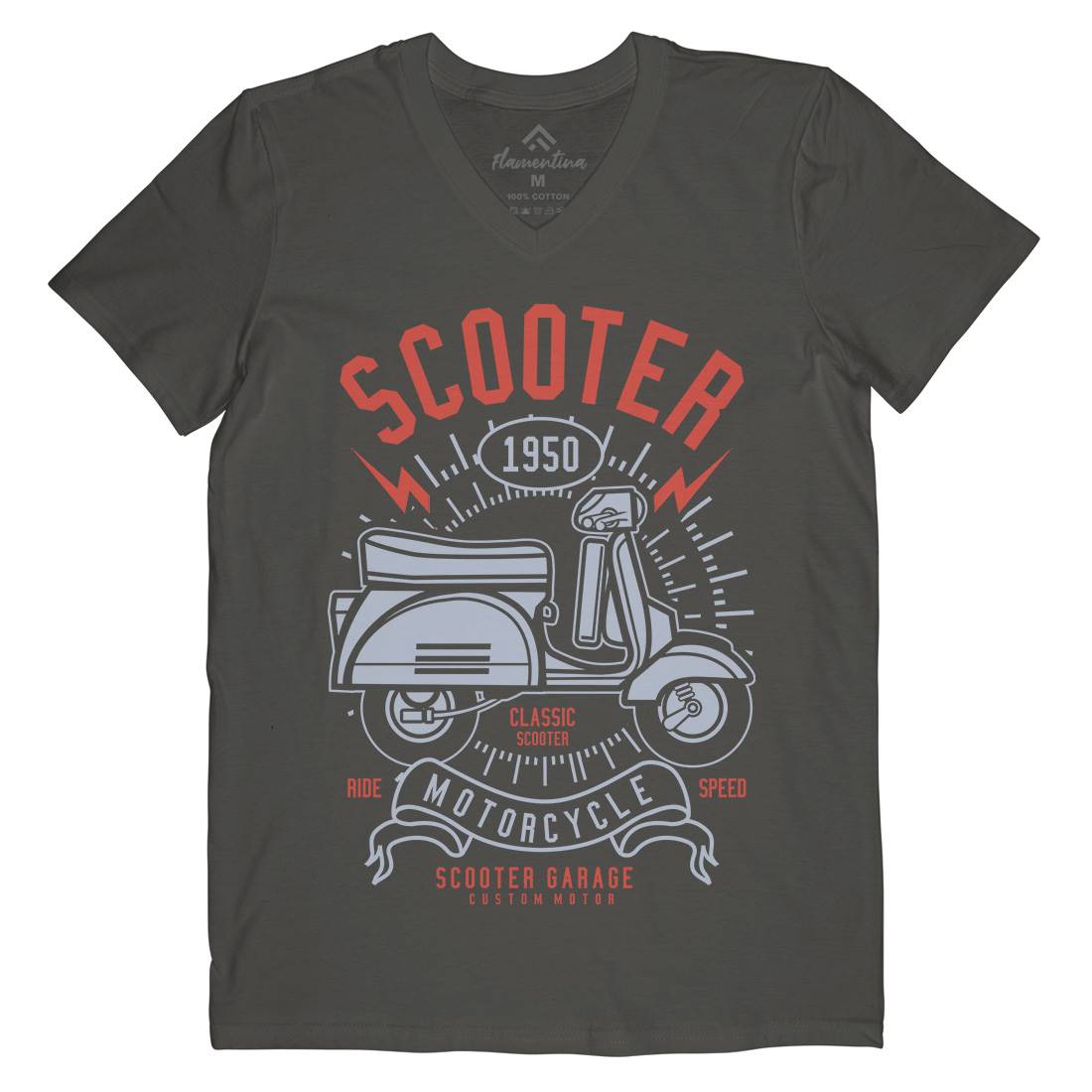 Scooter Mens V-Neck T-Shirt Motorcycles A276
