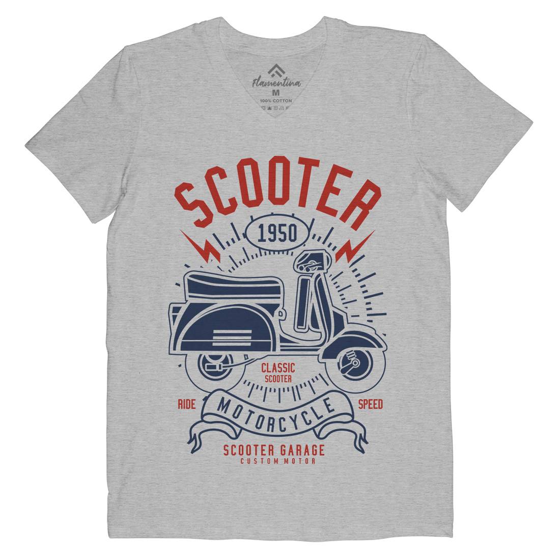 Scooter Mens V-Neck T-Shirt Motorcycles A276