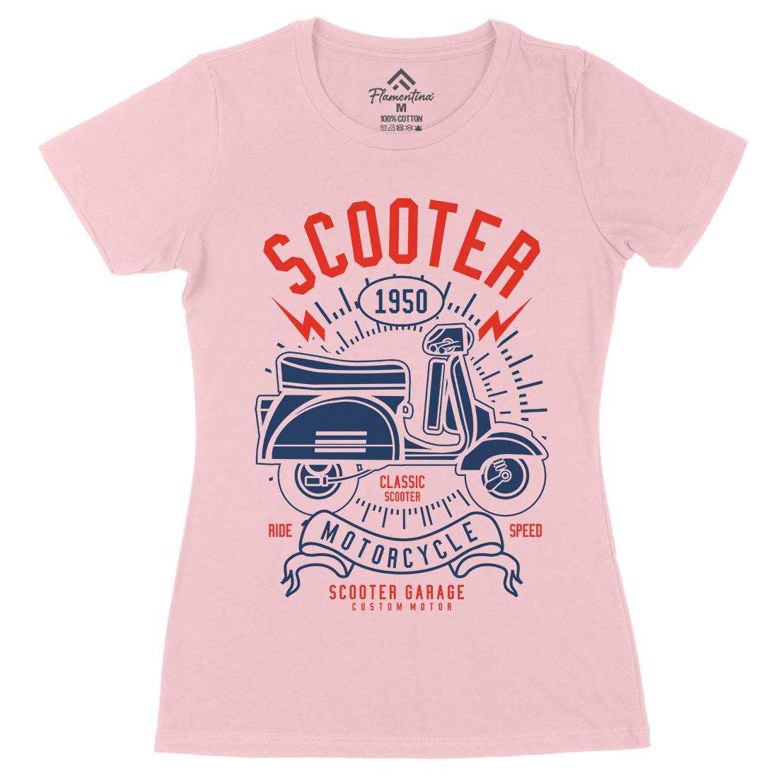 Scooter Womens Organic Crew Neck T-Shirt Motorcycles A276