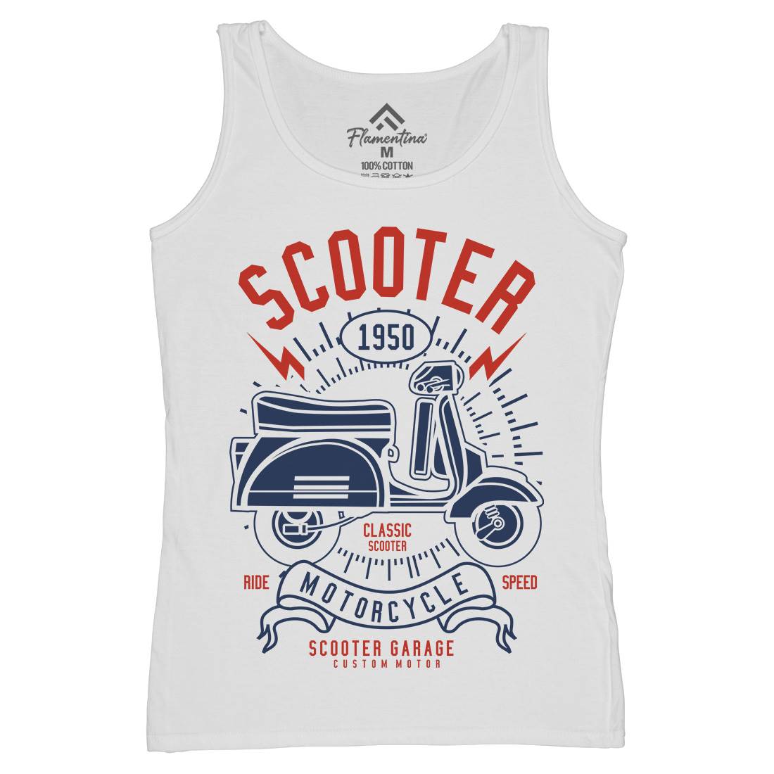 Scooter Womens Organic Tank Top Vest Motorcycles A276