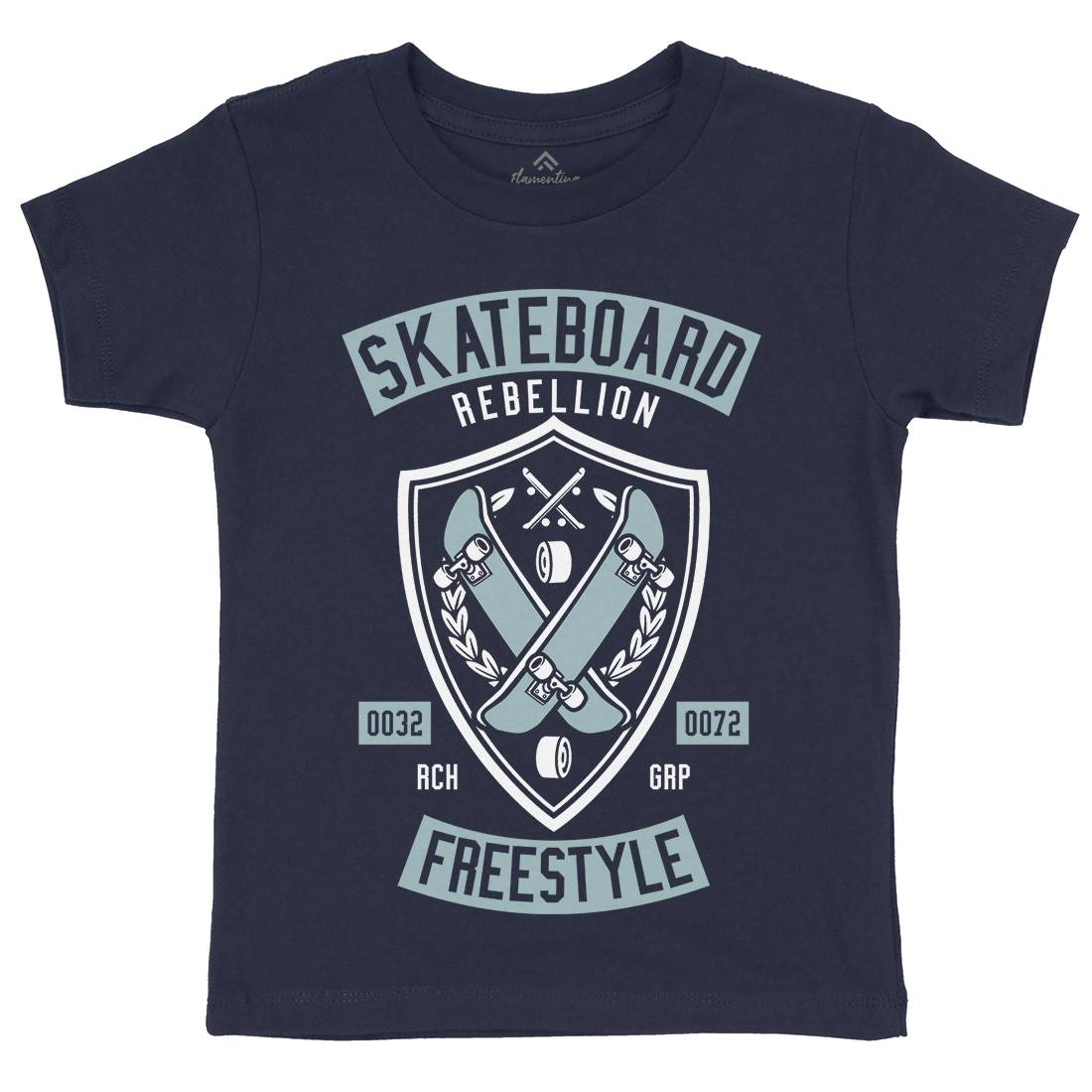 Skateboard Rebellion Kids Crew Neck T-Shirt Skate A277