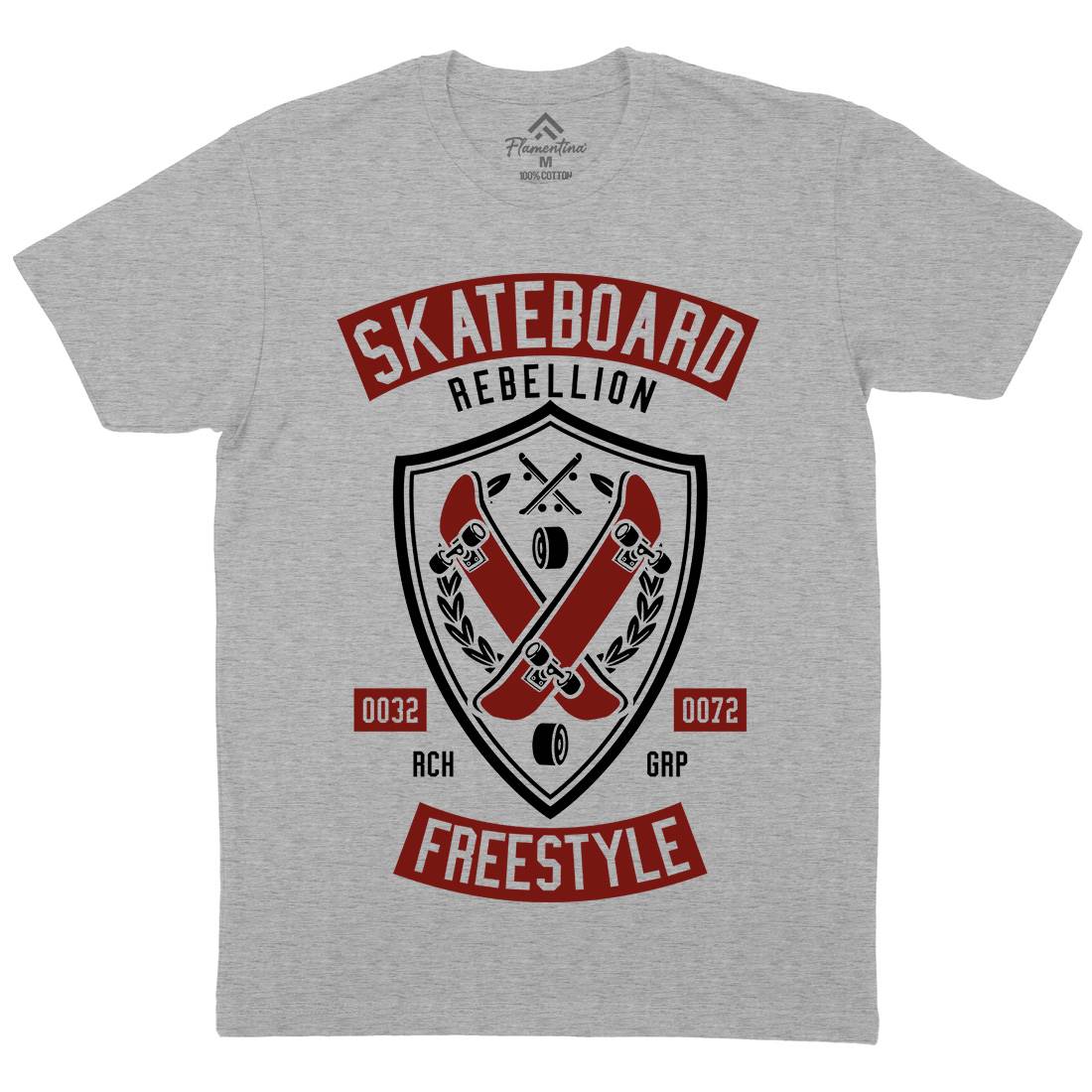 Skateboard Rebellion Mens Organic Crew Neck T-Shirt Skate A277