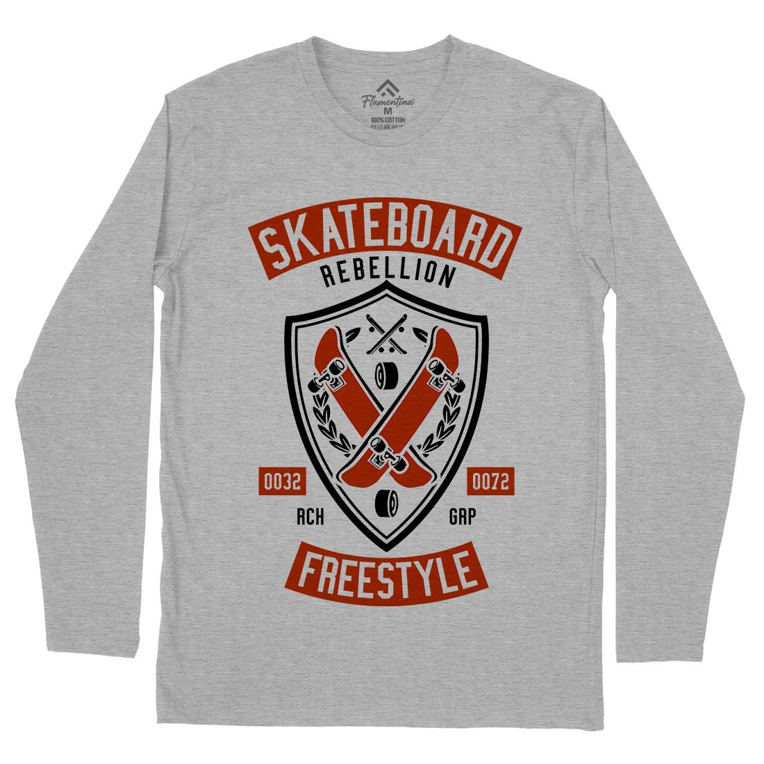 Skateboard Rebellion Mens Long Sleeve T-Shirt Skate A277