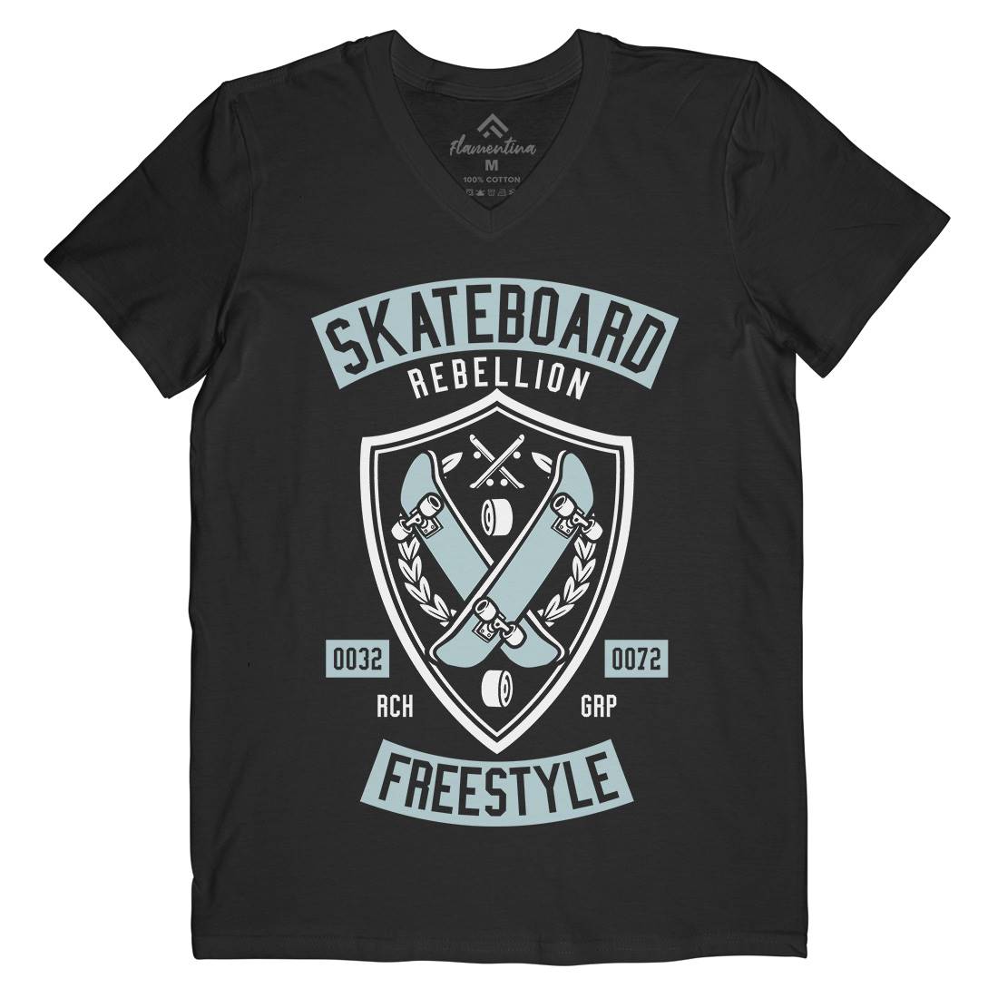 Skateboard Rebellion Mens V-Neck T-Shirt Skate A277