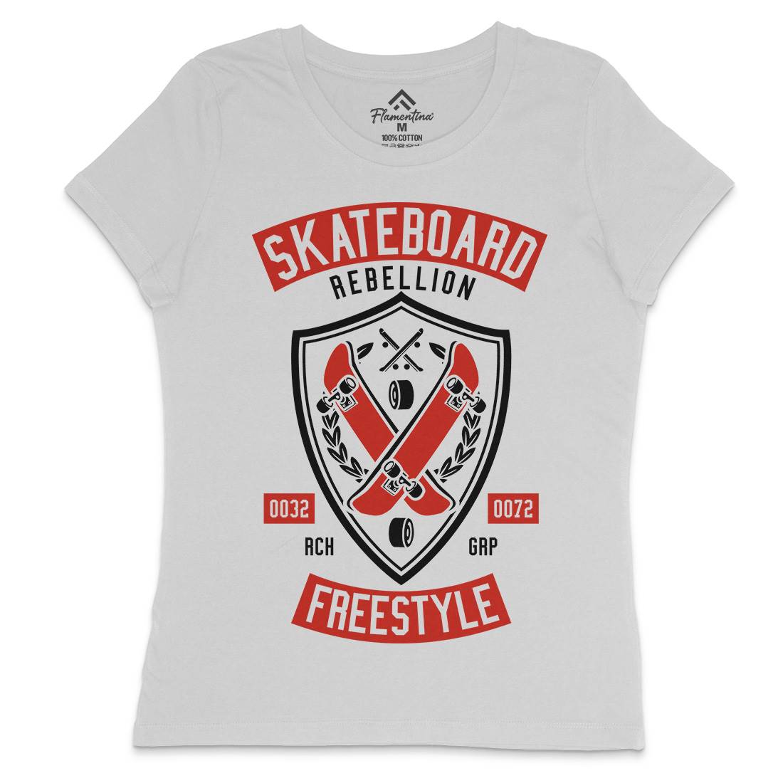 Skateboard Rebellion Womens Crew Neck T-Shirt Skate A277
