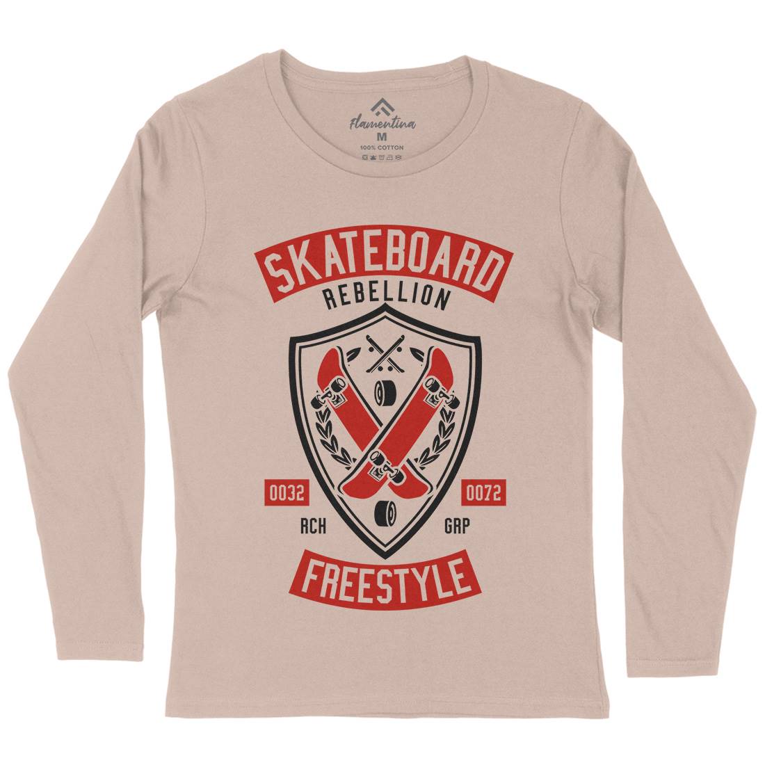 Skateboard Rebellion Womens Long Sleeve T-Shirt Skate A277