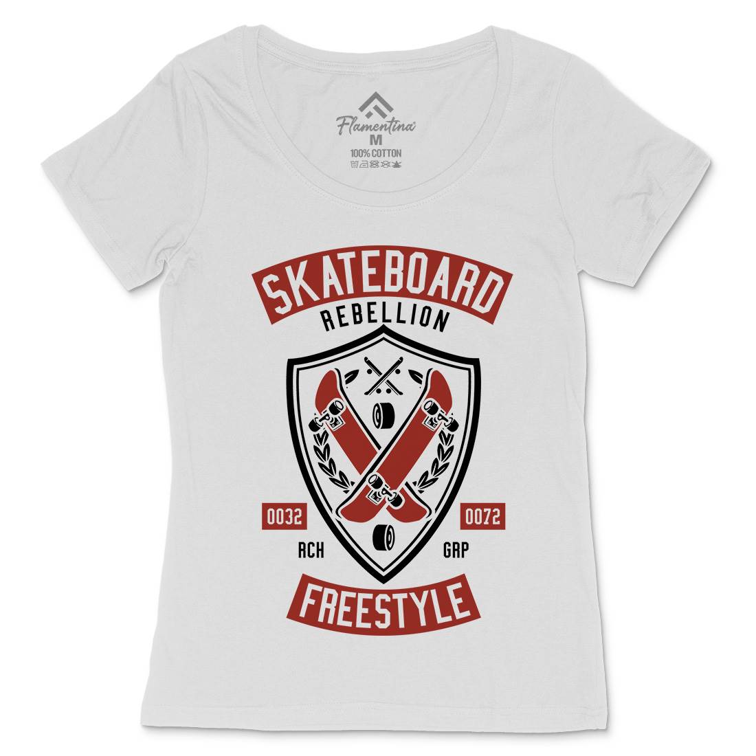 Skateboard Rebellion Womens Scoop Neck T-Shirt Skate A277