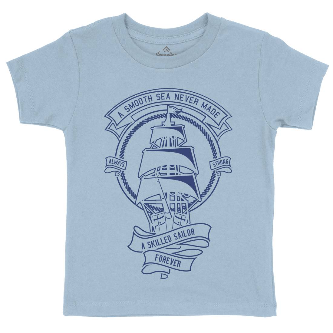 Skilled Sailor Kids Crew Neck T-Shirt Navy A278