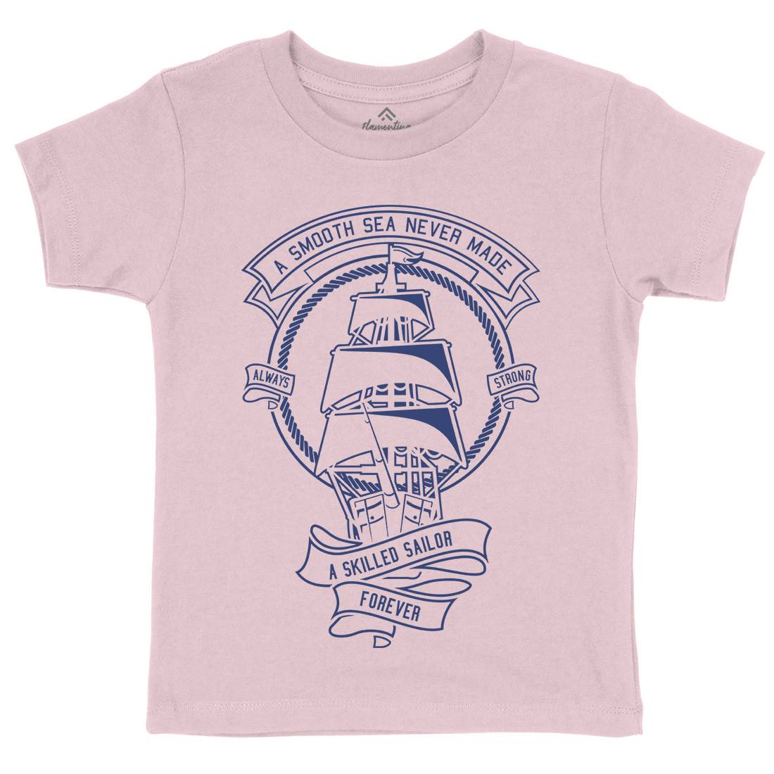 Skilled Sailor Kids Organic Crew Neck T-Shirt Navy A278